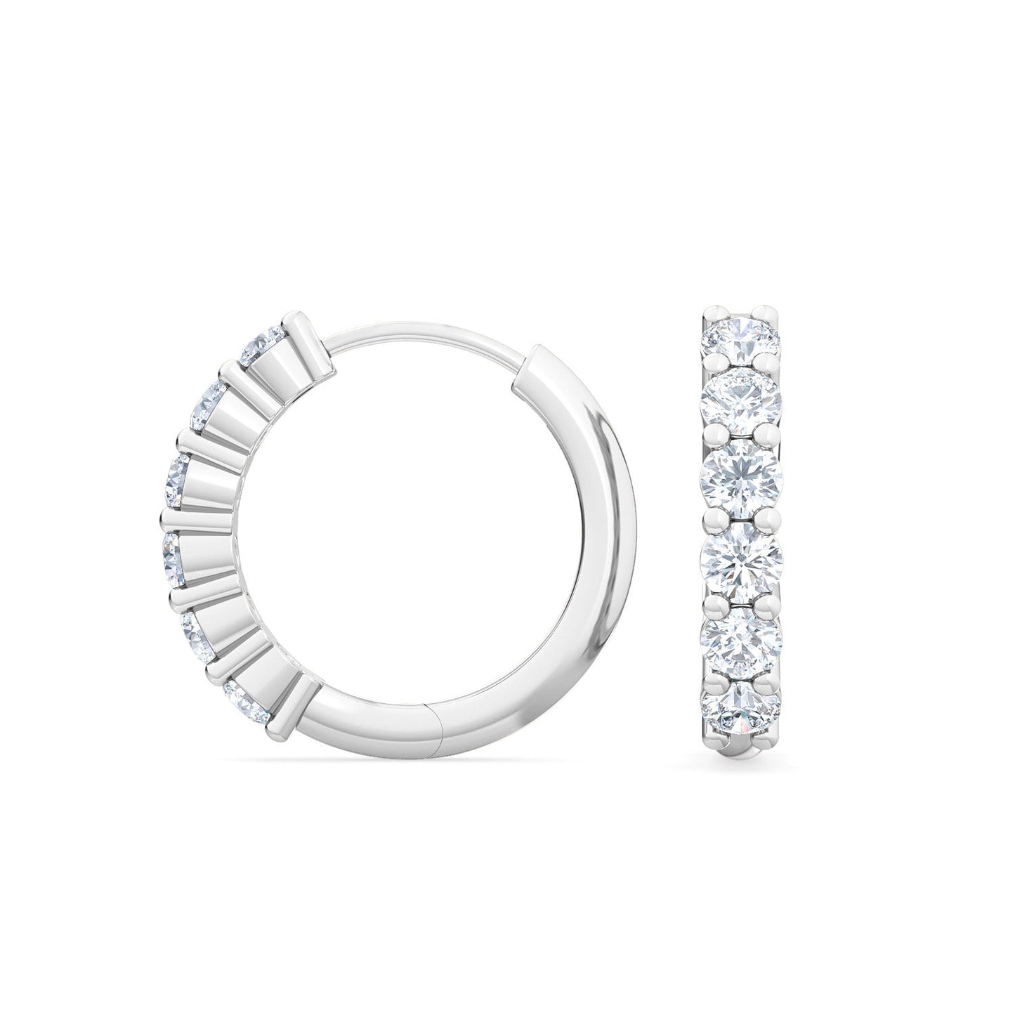 ISADORA JEWELLERY Lab Grown Diamond Hoop Earrings featuring 12 Diamonds weighing a total of 0.48ct in 14ct White Gold