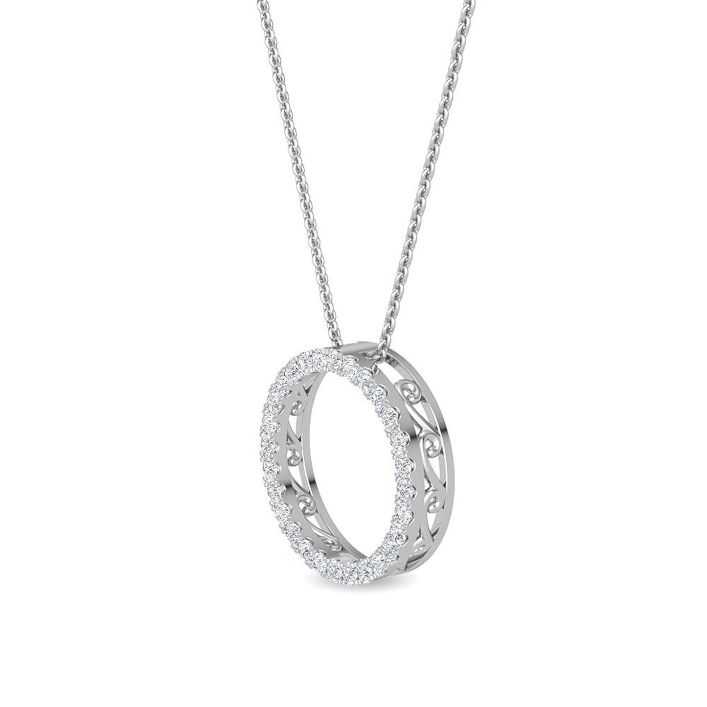 ISADORA JEWELLERY Lab Grown Diamond Cluster Pendant in 14ct White Gold with a 14ct White Gold Chain