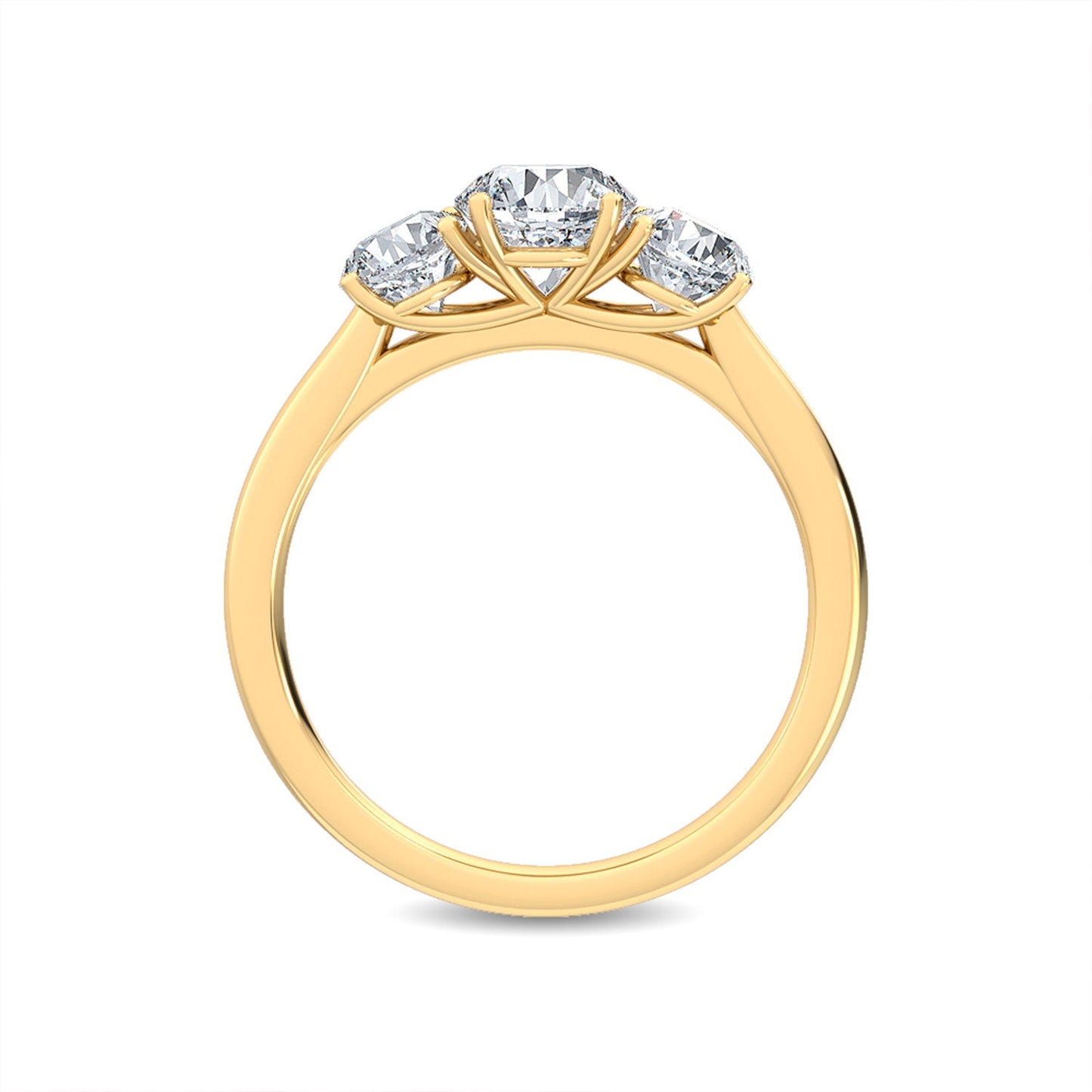 ISADORA JEWELLERY Three Stone Lab Grown Diamond Ring featuring a total diamond weight of 1.00ct in stunning 14ct Yellow Gold