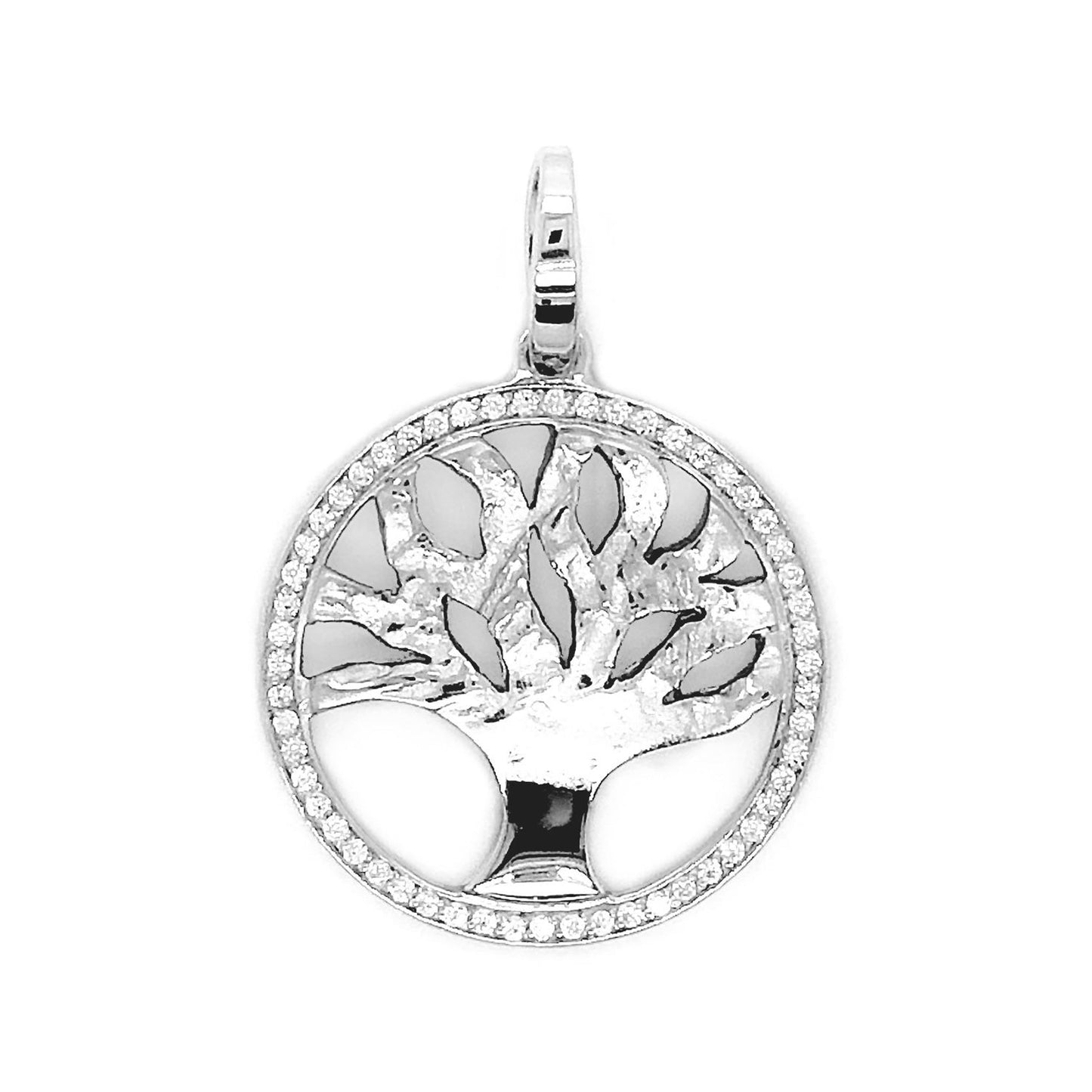 ISADORA JEWELLERY Sterling Silver Tree of Life Pendant with Cubic Zirconia