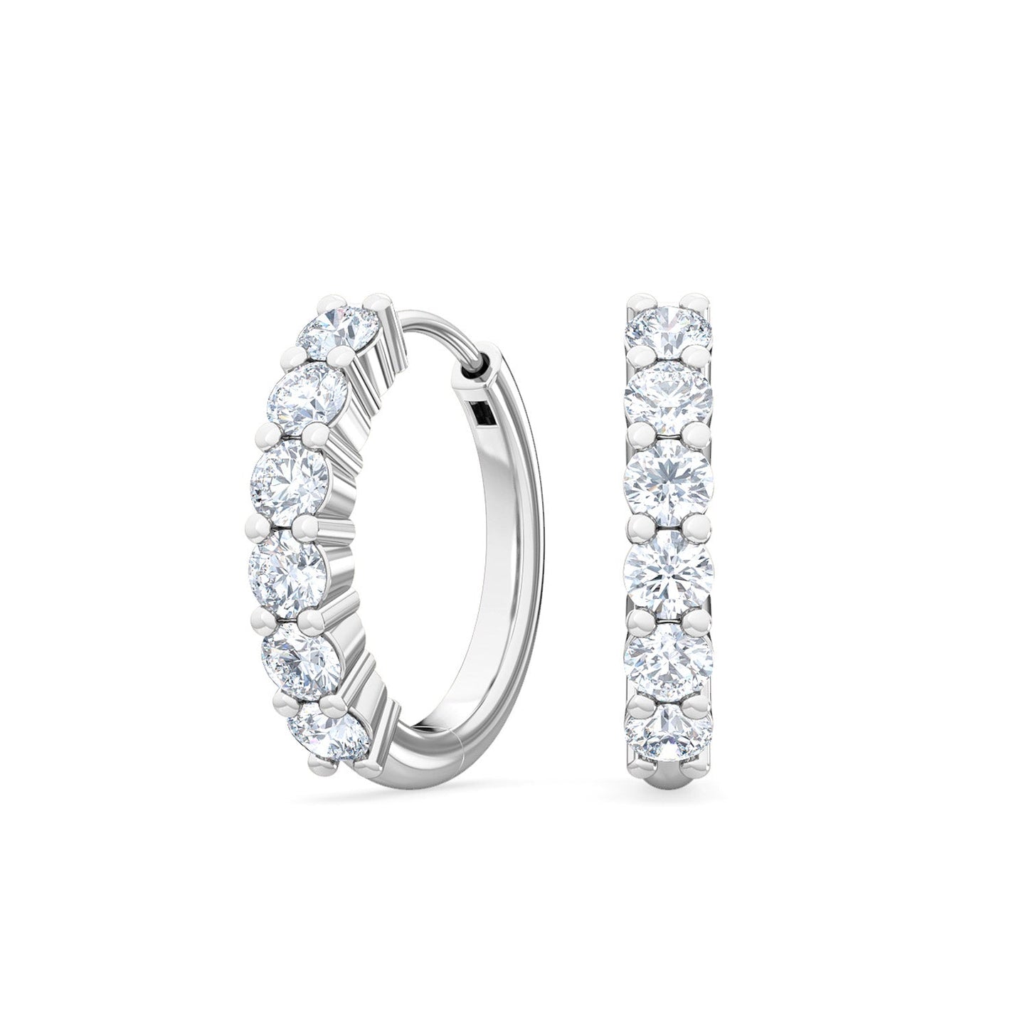ISADORA JEWELLERY Lab Grown Diamond Hoop Earrings featuring 12 Diamonds weighing a total of 0.48ct in 14ct White Gold