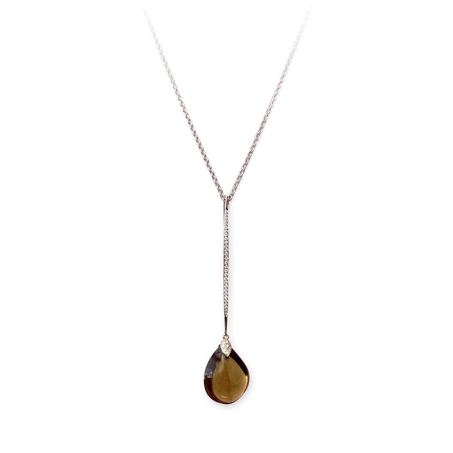 ISADORA JEWELLERY 18ct Rose Gold Cognac Quartz & Diamond Pendant