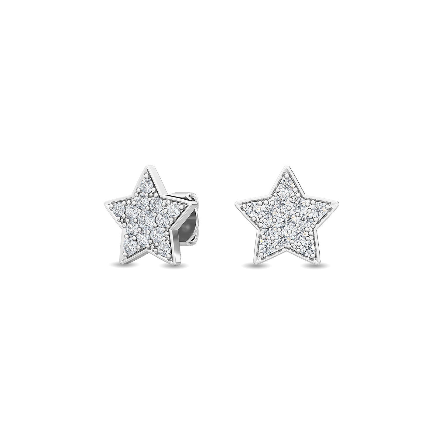 ISADORA JEWELLERY Lab Grown Diamond Star Cluster Stud Earrings featuring 26 Diamonds weighing a total of 0.40ct in 14ct White Gold