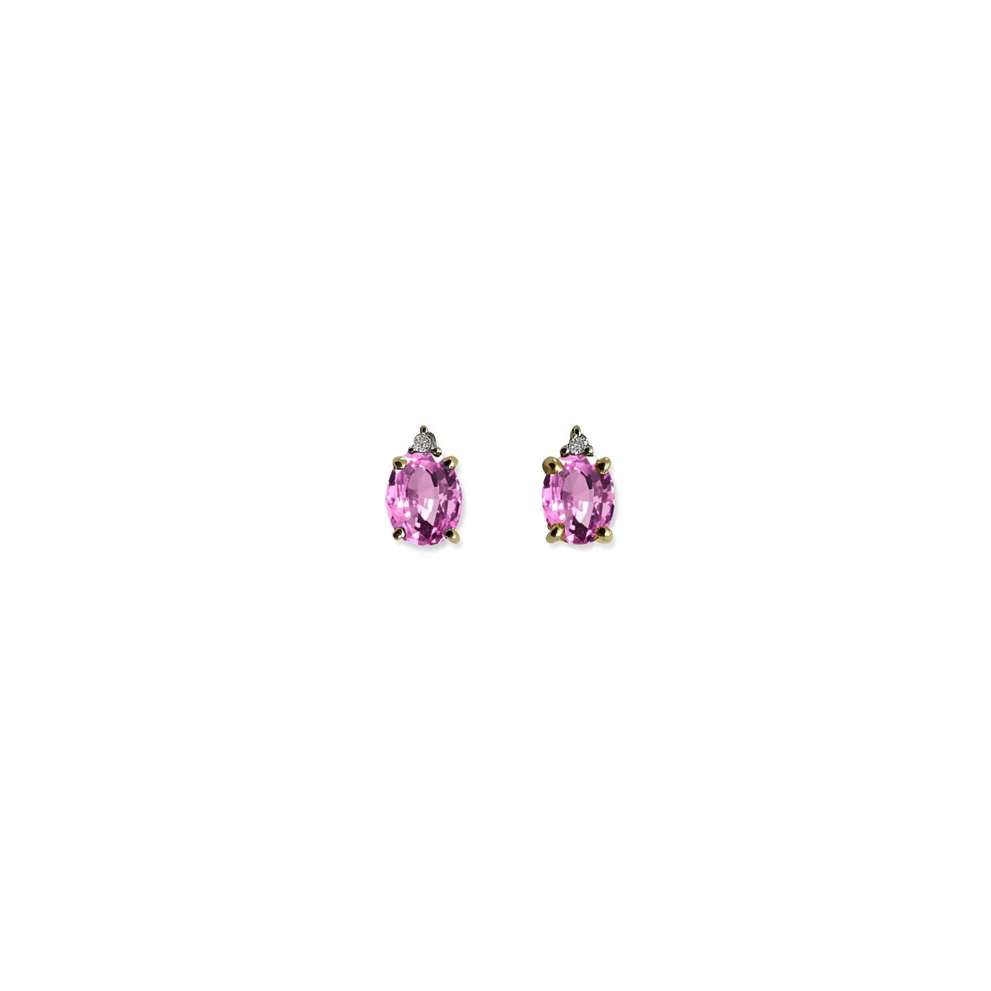 ISADORA JEWELLERY Natural Pink Sapphire (6x4mm) 9ct Yellow Gold Earrings
