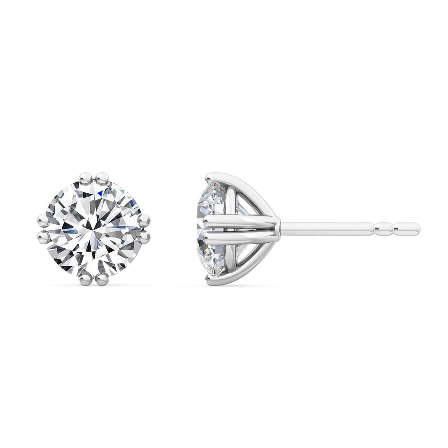 ISADORA JEWELLERY Lab-Grown Diamond Double Claw Sterling Silver Stud Earrings with two 0.25ct diamonds (Total Diamond Weight 0.50ct)