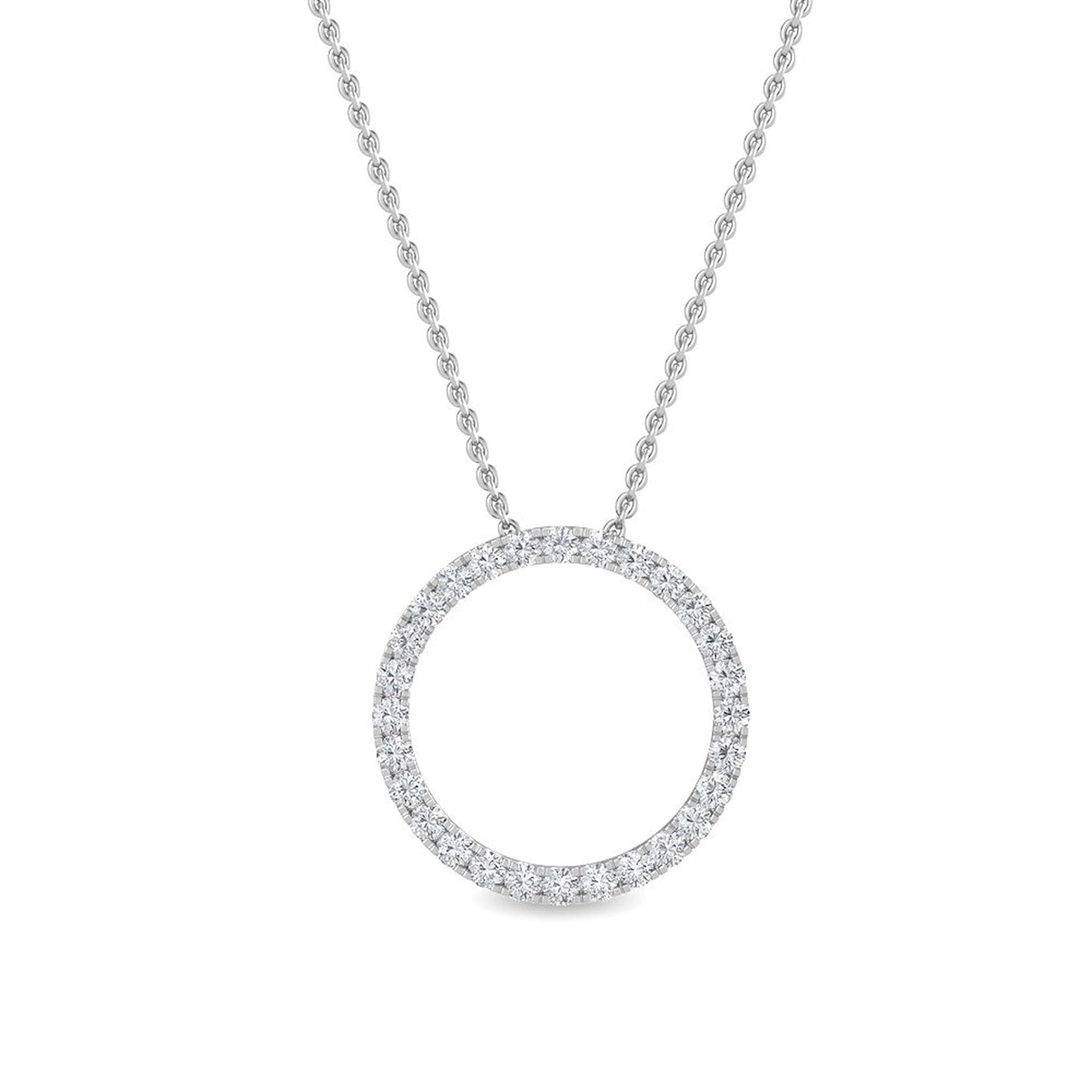 ISADORA JEWELLERY Lab Grown Diamond Cluster Pendant in 14ct White Gold with a 14ct White Gold Chain