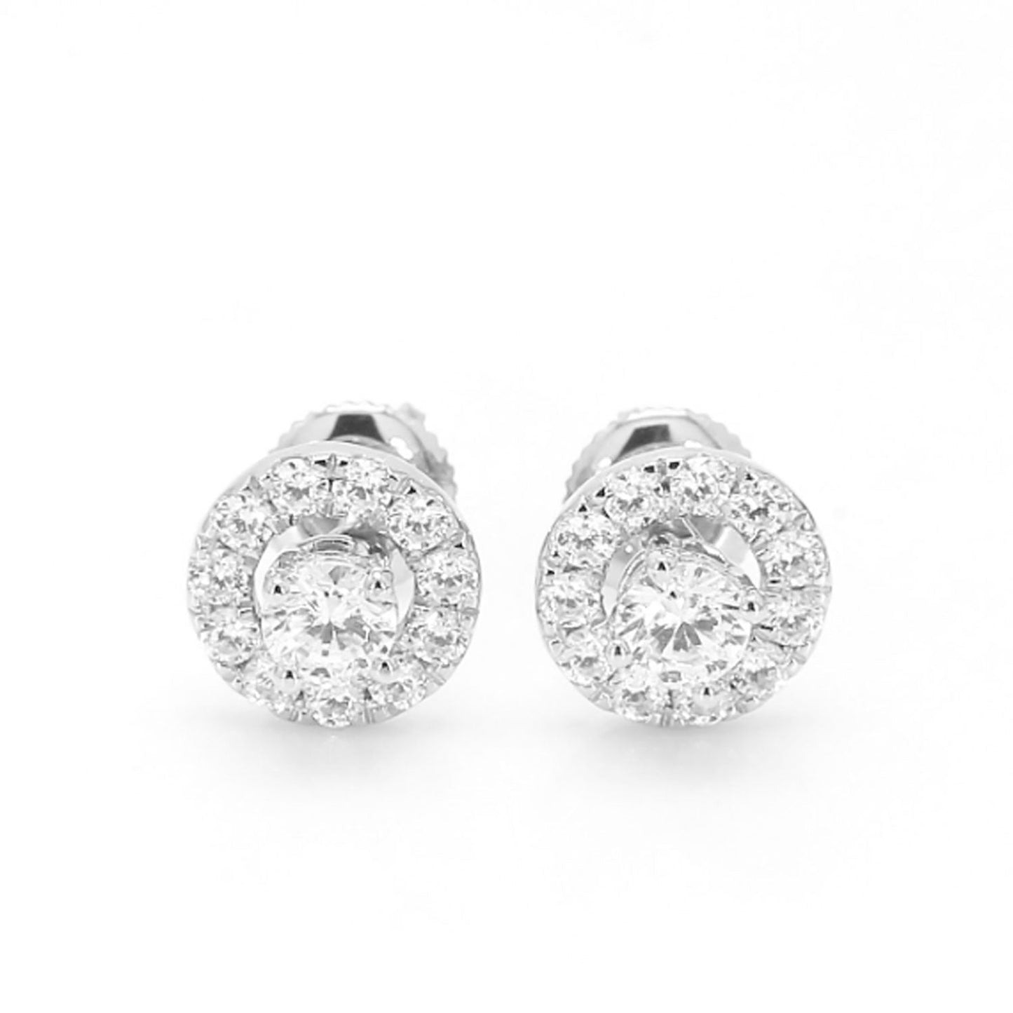 ISADORA JEWELLERY Lab Grown Diamond Halo Earrings in 14ct White Gold