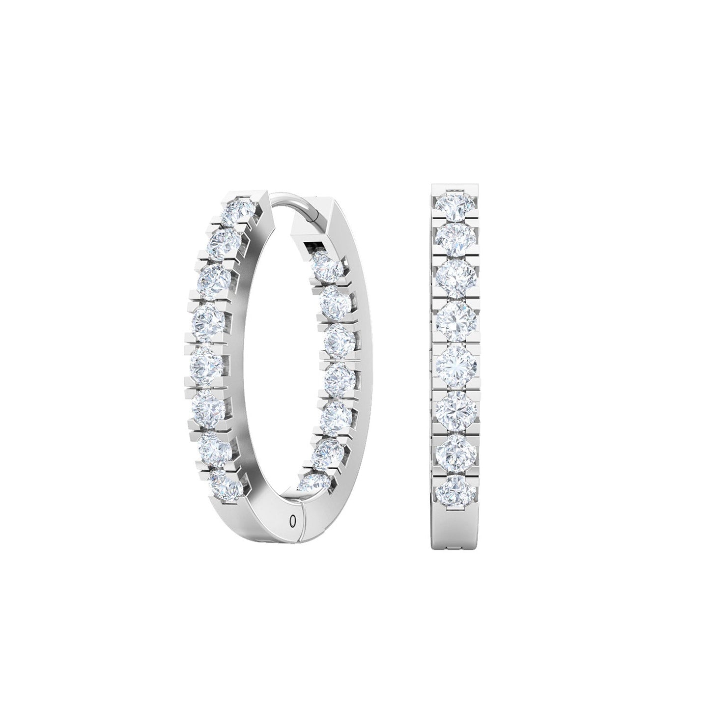 ISADORA JEWELLERY Lab Grown Diamond Hoop Earrings featuring 30 Diamonds weighing a total of 0.48ct in 14ct White Gold