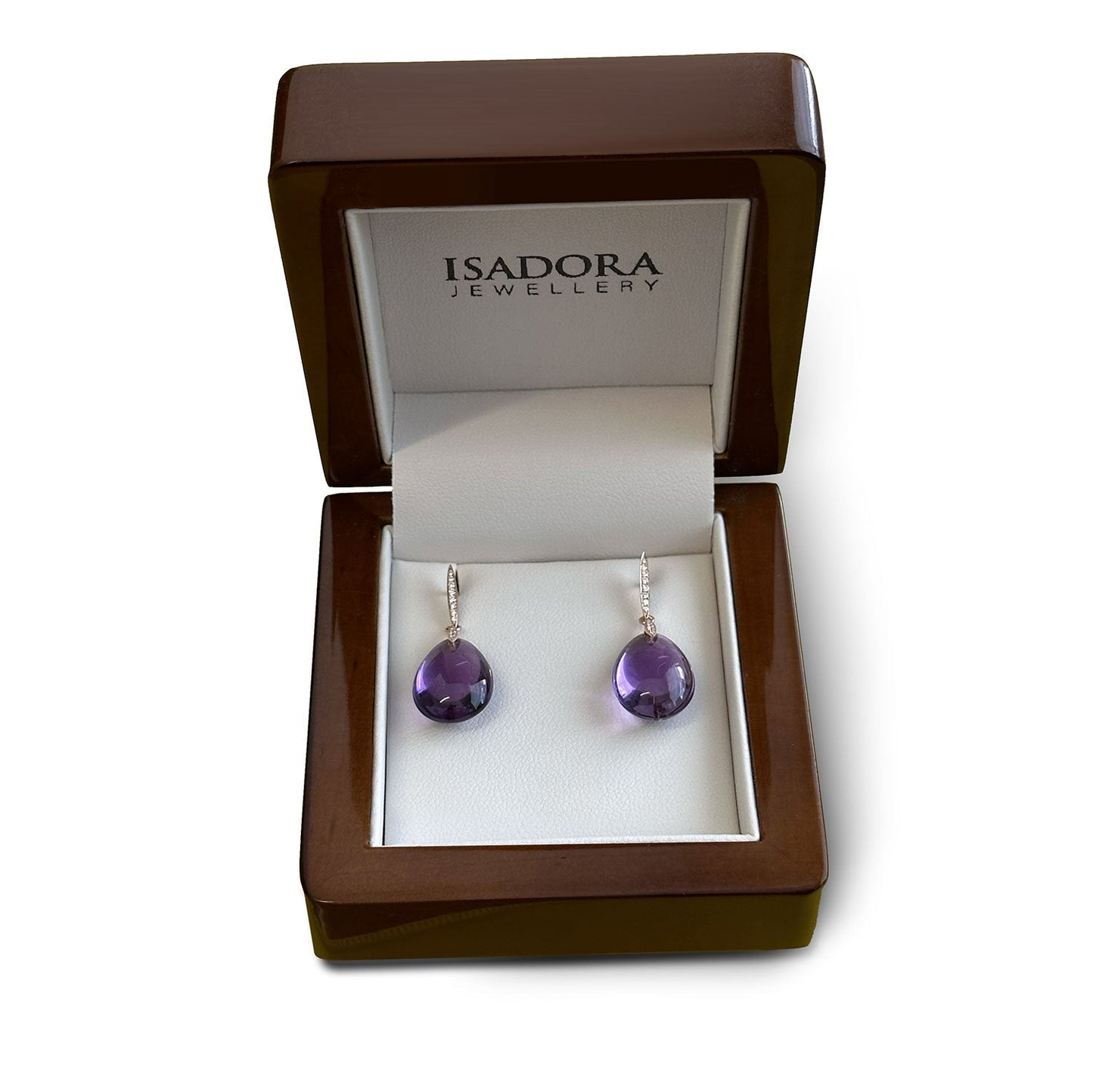 ISADORA JEWELLERY 18ct Rose Gold Green Amethyst and Diamond Earrings