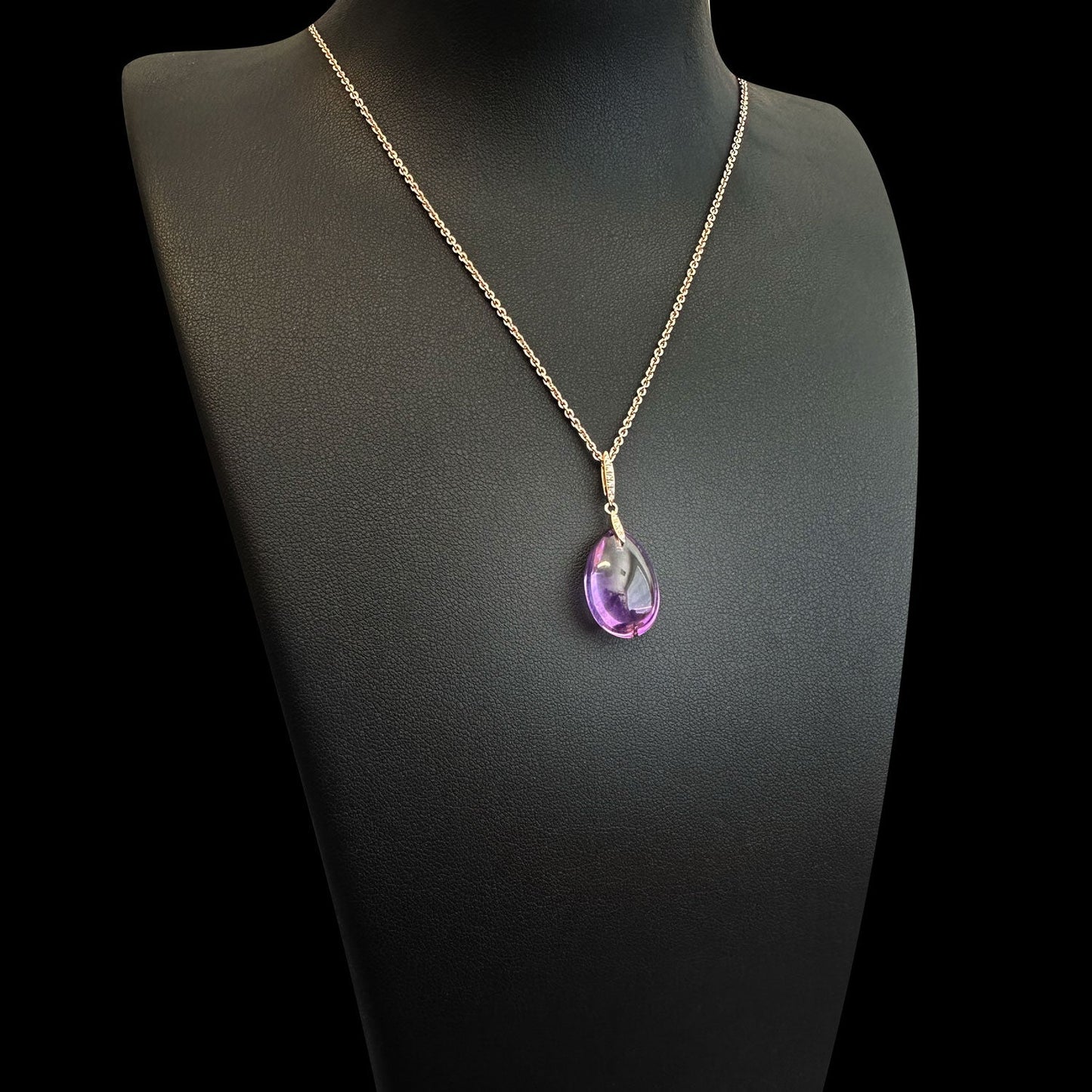 ISADORA JEWELLERY 18ct Rose Gold Amethyst and Diamond Pendant