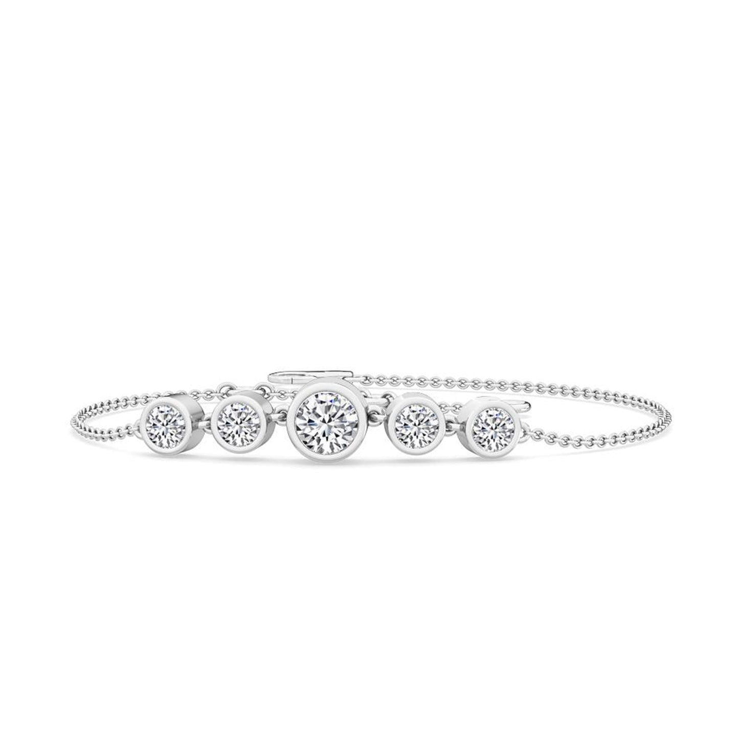 ISADORA JEWELLERY Lab Grown Diamond Bracelet featuring Five Brilliant Cut Diamonds weighing a total of 0.60ct in 14ct White Gold