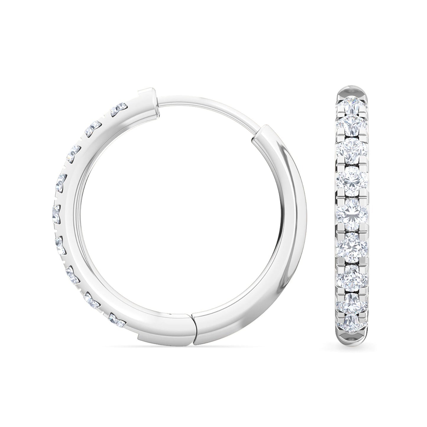 ISADORA JEWELLERY Lab Grown Diamond Hoop Earrings in 14ct White Gold