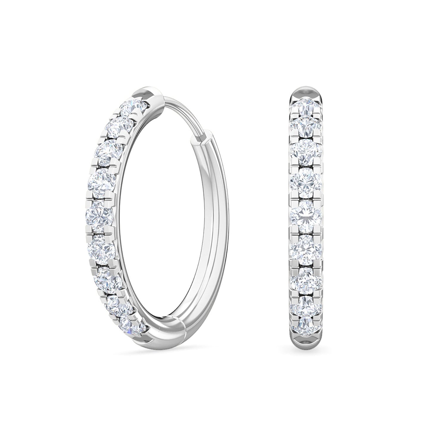 ISADORA JEWELLERY Lab Grown Diamond Hoop Earrings in 14ct White Gold