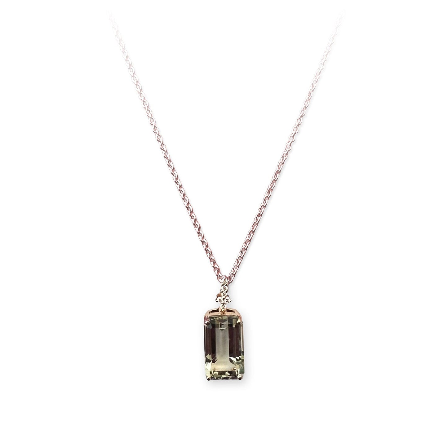 ISADORA JEWELLERY 18ct Rose Gold Amethyst & Diamond Pendant