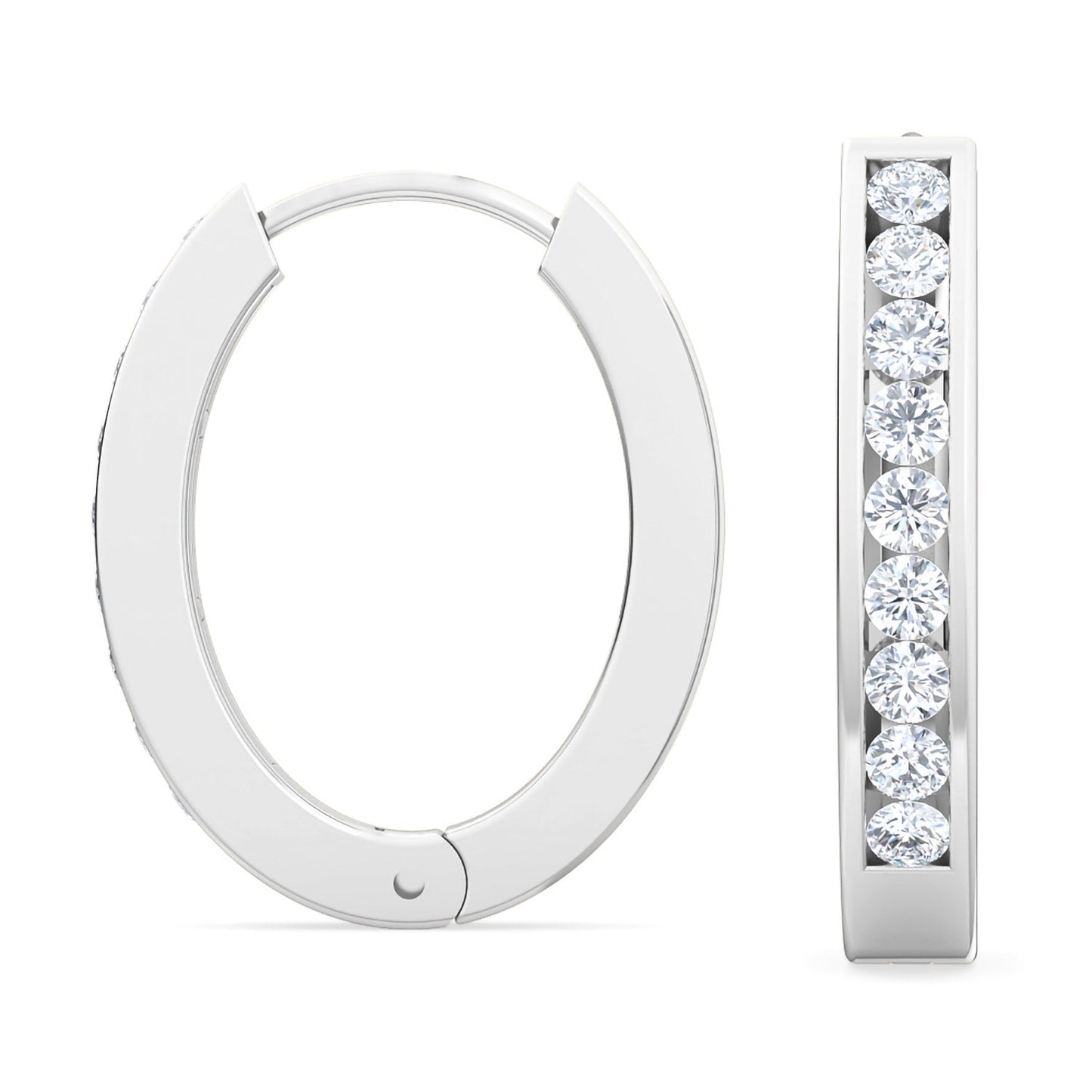 ISADORA JEWELLERY Lab-Grown Diamond Sterling Silver Hoop Earrings with 18 diamonds (Total Diamond Weight 0.15ct)