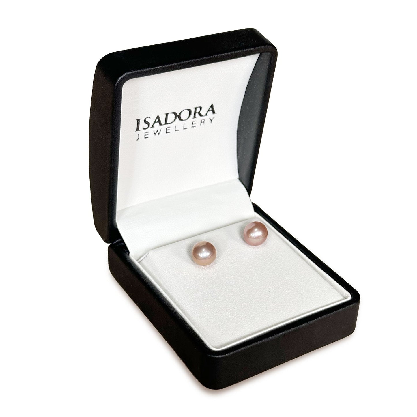 ISADORA JEWELLERY Pink Freshwater 8-8.5mm Pearl Stud Sterling Silver Earrings