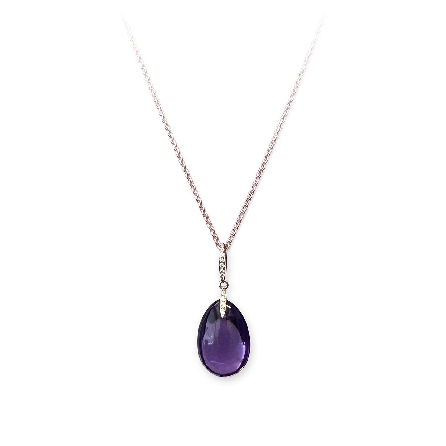 ISADORA JEWELLERY 18ct Rose Gold Amethyst and Diamond Pendant