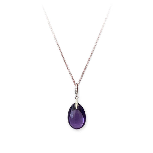 ISADORA JEWELLERY 18ct Rose Gold Amethyst and Diamond Pendant