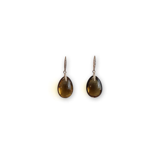 ISADORA JEWELLERY 18ct Rose Gold Cognac Quartz and Diamond Earrings