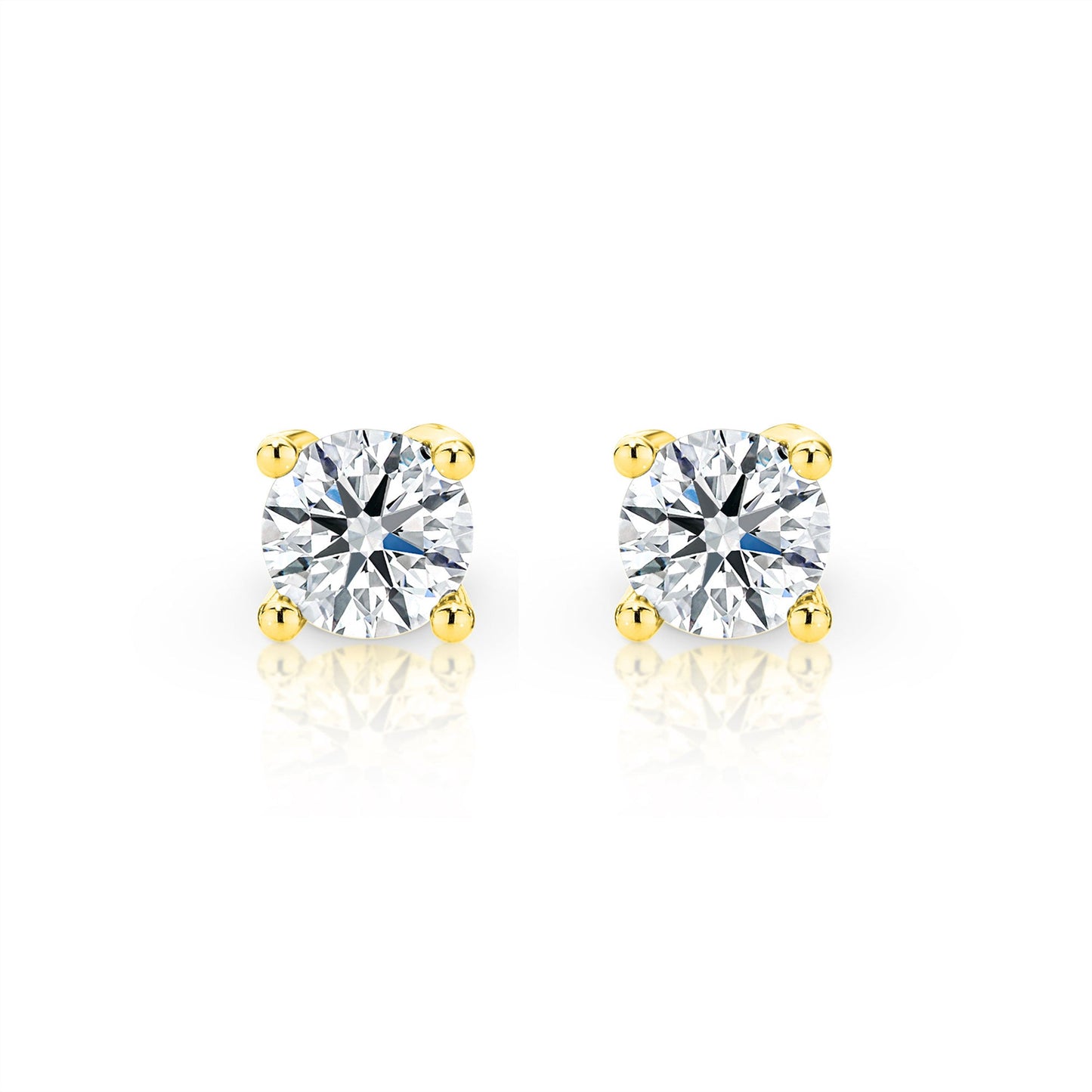 ISADORA JEWELLERY Brilliant-Cut Natural Diamonds 9ct Yellow Gold Stud Earrings (TDW=0.35ct)