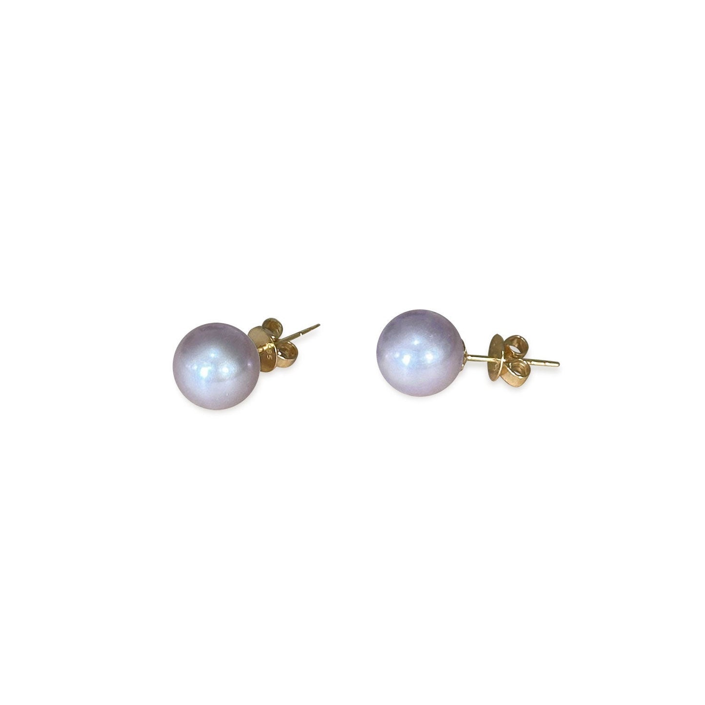ISADORA JEWELLERY Mauve Freshwater 8-8.5mm Pearl Stud Earrings with 14ct Gold Posts and Butterflies