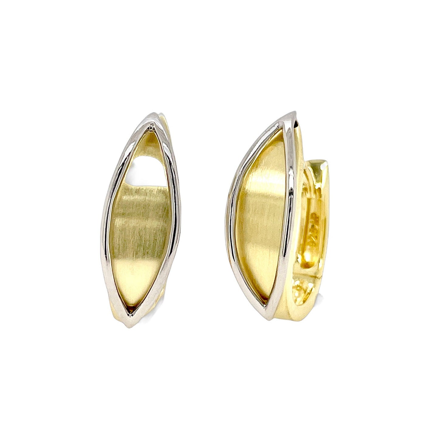 ISADORA JEWELLERY Sterling Silver Marquise Shaped Hinged Hoop Earrings
