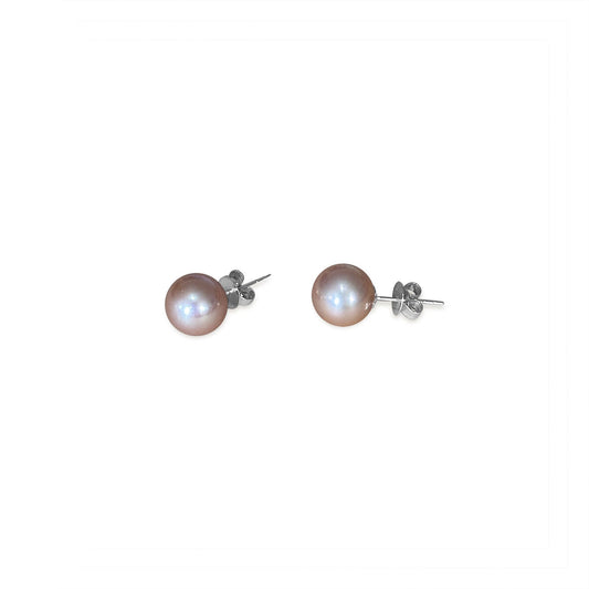 ISADORA JEWELLERY Pink Freshwater 6-6.5mm Pearl Stud Sterling Silver Earrings