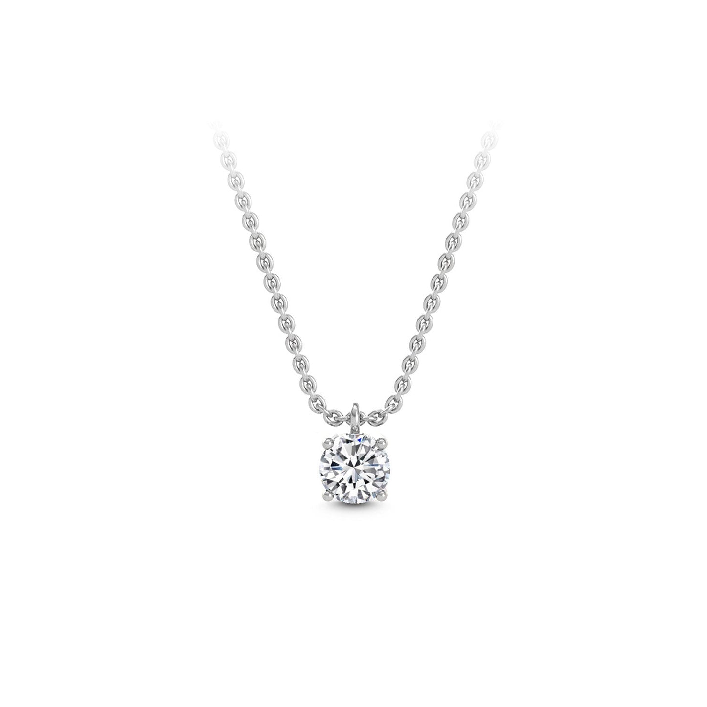 ISADORA JEWELLERY Lab-Grown Diamond Pendant in 14K White Gold featuring one diamond supplied on a 14ct White Gold Chain (Total Diamond Weight 0.50ct)
