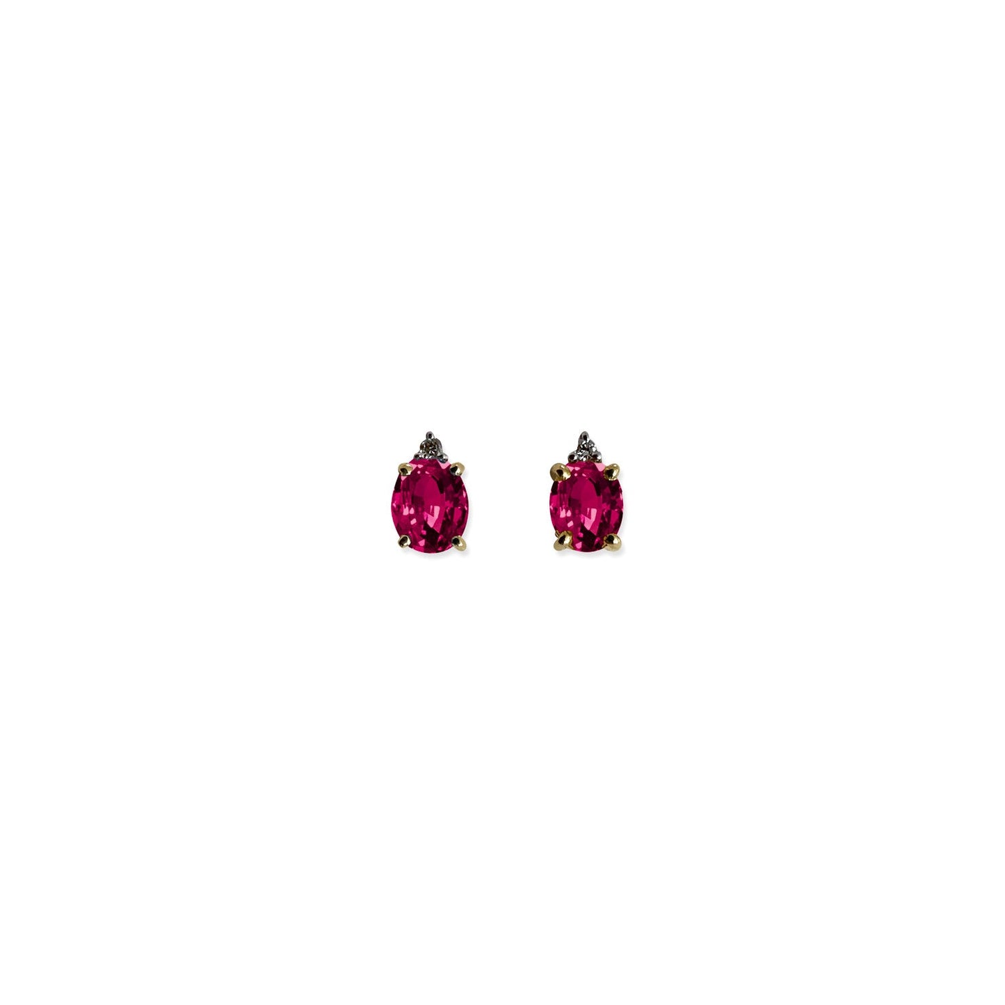 ISADORA JEWELLERY Natural Garnet (6x4mm) 9ct Yellow Gold Earrings