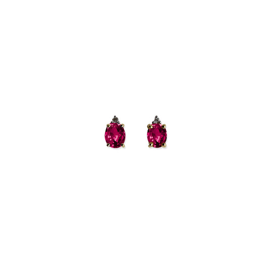 ISADORA JEWELLERY Natural Garnet (6x4mm) 9ct Yellow Gold Earrings