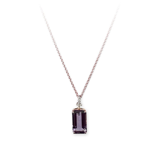 ISADORA JEWELLERY 18ct Rose Gold Green Amethyst & Diamond Pendant
