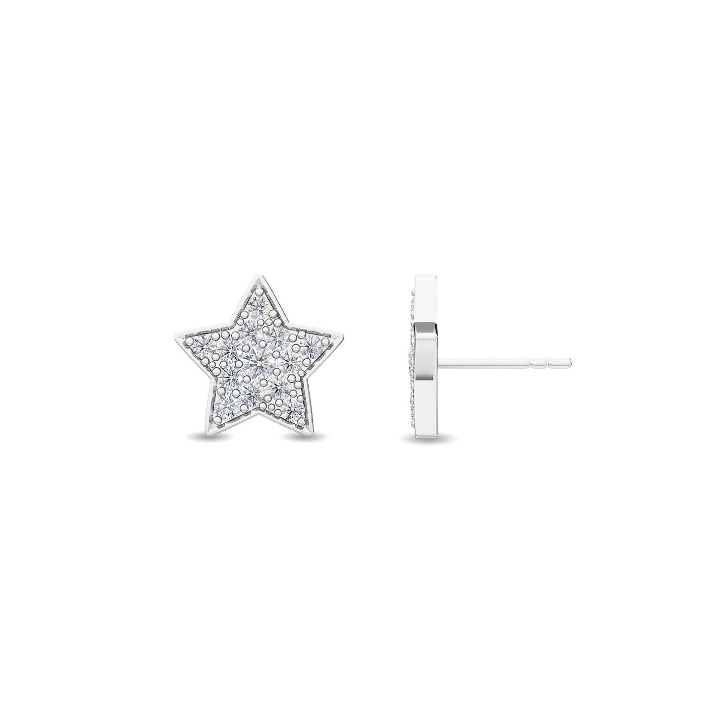 ISADORA JEWELLERY Lab Grown Diamond Star Cluster Stud Earrings featuring 26 Diamonds weighing a total of 0.40ct in 14ct White Gold