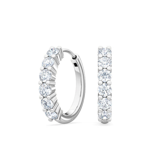 ISADORA JEWELLERY Lab Grown Diamond Hoop Earrings featuring 12 Diamonds weighing a total of 0.48ct in 14ct White Gold