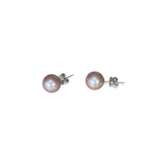 ISADORA JEWELLERY Pink Freshwater 7-7.5mm Pearl Stud Sterling Silver Earrings