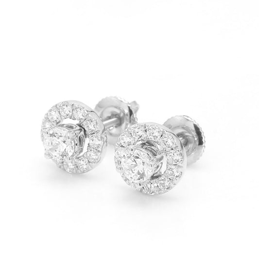 ISADORA JEWELLERY Lab Grown Diamond Halo Earrings in 14ct White Gold
