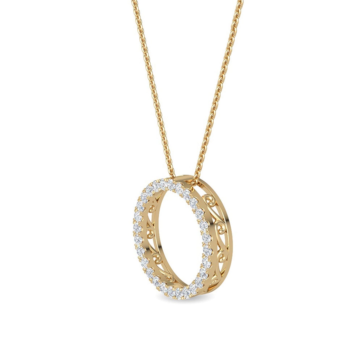 ISADORA JEWELLERY Lab Grown Diamond Cluster Pendant in 14ct Yellow Gold with a 14ct Yellow Gold Chain