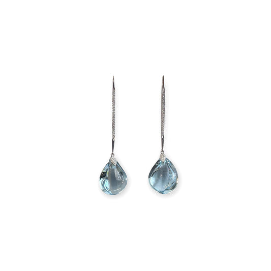 ISADORA JEWELLERY 18ct White Gold Blue Topaz and Diamond Earrings