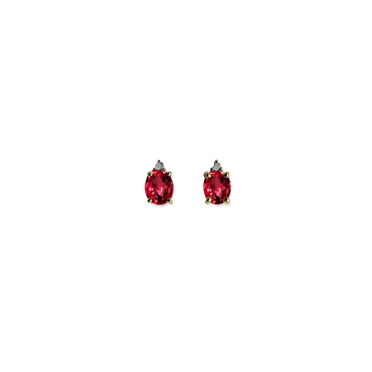 ISADORA JEWELLERY Natural Ruby (6x4mm) 9ct Yellow Gold Earrings