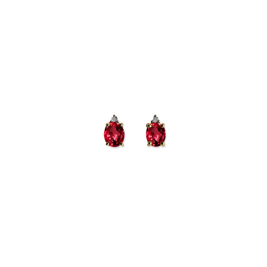 ISADORA JEWELLERY Natural Ruby (6x4mm) 9ct Yellow Gold Earrings