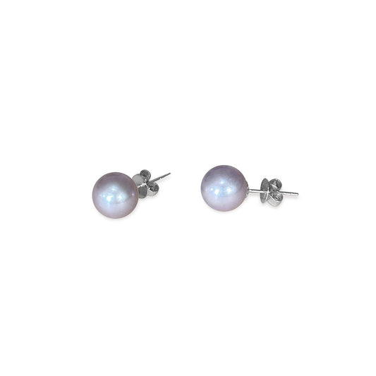 ISADORA JEWELLERY Mauve Freshwater 8-8.5mm Pearl Stud Sterling Silver Earrings