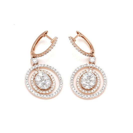 ISADORA JEWELLERY Lab Grown Diamond Drop Earrings in 14ct Two Tone Yellow and White Gold