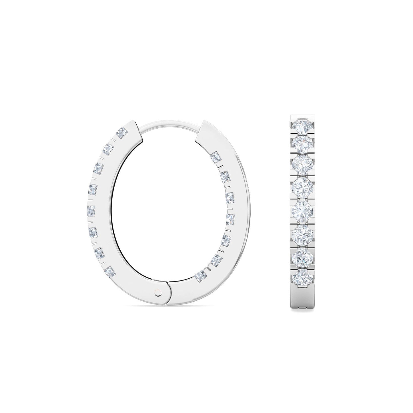 ISADORA JEWELLERY Lab Grown Diamond Hoop Earrings featuring 30 Diamonds weighing a total of 0.48ct in 14ct White Gold