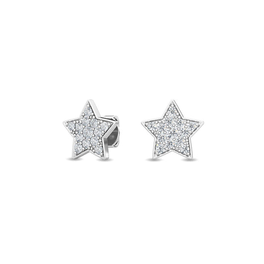 ISADORA JEWELLERY Lab Grown Diamond Star Cluster Stud Earrings featuring 26 Diamonds weighing a total of 0.40ct in 14ct White Gold