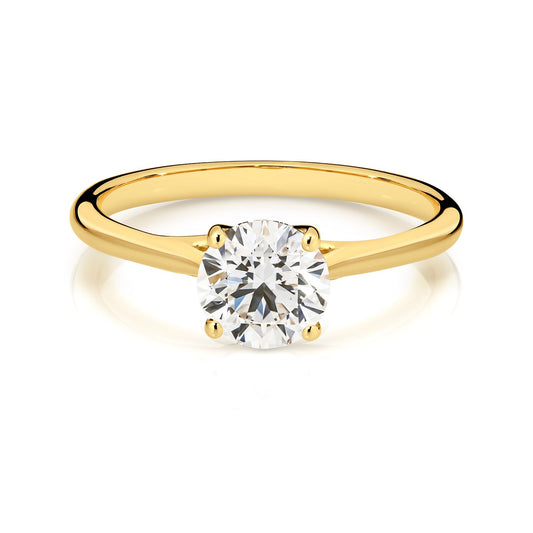 ISADORA JEWELLERY Brilliant Cut 1.00ct Lab Grown Diamond set in a stunning 14ct Yellow Gold Ring