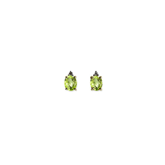ISADORA JEWELLERY Natural Peridot (6x4mm) 9ct Yellow Gold Earrings