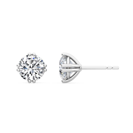 ISADORA JEWELLERY Lab-Grown Diamond Double Claw Sterling Silver Stud Earrings with two 0.20ct diamonds (Total Diamond Weight 0.40ct)