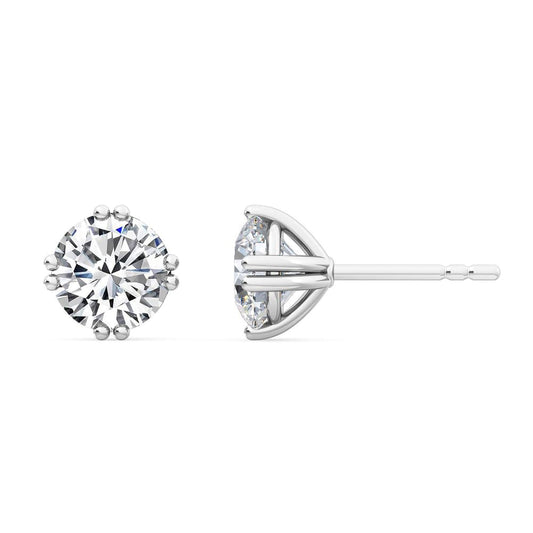 ISADORA JEWELLERY Lab-Grown Diamond Double Claw Sterling Silver Stud Earrings with two 0.25ct diamonds (Total Diamond Weight 0.50ct)