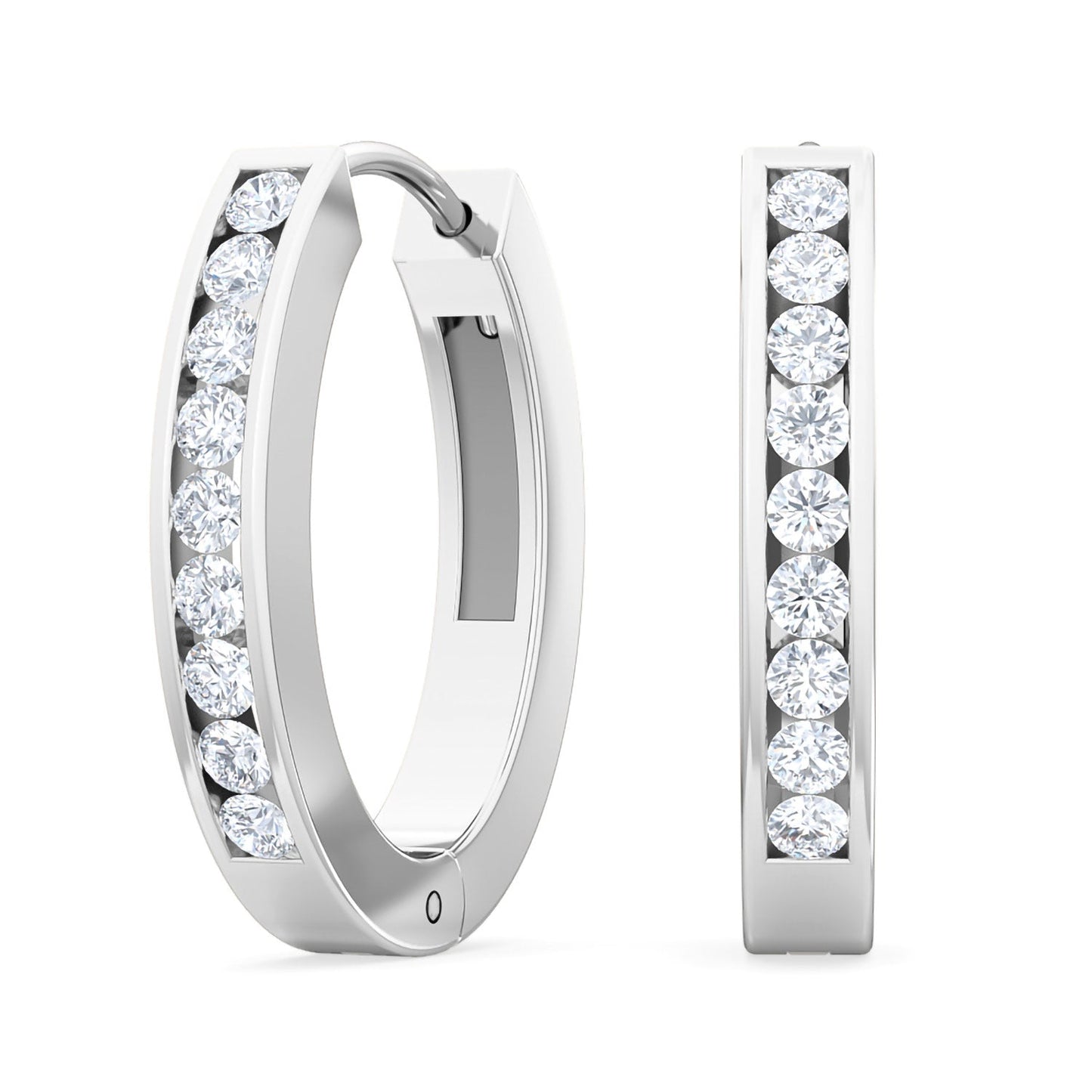 ISADORA JEWELLERY Lab-Grown Diamond Sterling Silver Hoop Earrings with 18 diamonds (Total Diamond Weight 0.15ct)