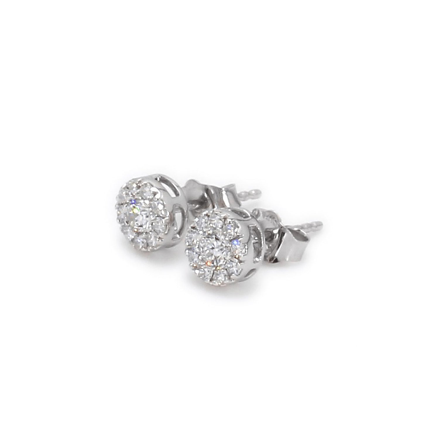 ISADORA JEWELLERY Lab Grown Diamond Cluster Stud Earrings featuring 20 Diamonds weighing a total of 0.48ct in 14ct White Gold