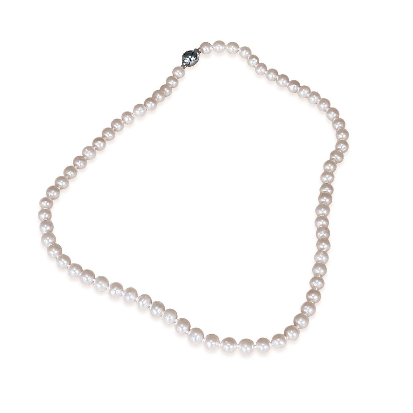 ISADORA JEWELLERY White Freshwater 6-6.5mm Pearl Strand with Sterling Silver Clasp